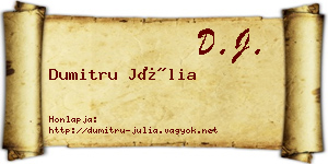 Dumitru Júlia névjegykártya